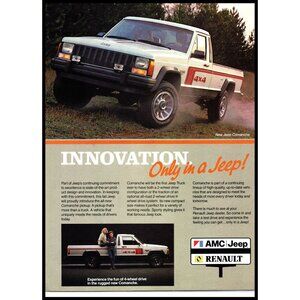 1985 Jeep Commanche 4x4 Pickup Truck Vintage Print Ad Off Road 80s Wall Art